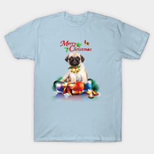 Merry Christmas Pug T-Shirt